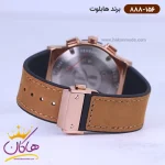 ساعت هابلوت مردانه بند جیر عسلی کرنوگراف 888/156 نمای بسته قفل