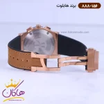 ساعت هابلوت مردانه بند جیر عسلی کرنوگراف 888/156 نمای باز قفل