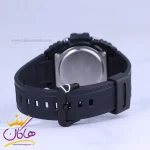ساعت مردانه کاسیو بند رابر مشکی قاب نقره ای دو زمانه MWQ-100-2AVDF