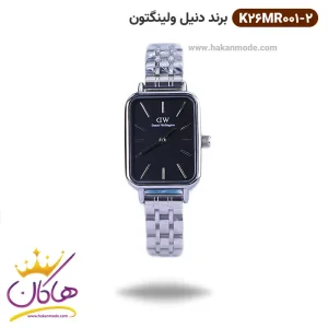 ساعت دنیل ولینگتون زنانه فلزی نقره ای صفحه مشکی K26MR001/2