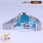 قفل ساعت الگانس زنانه فلزی نقره ای صفحه سبز نگین دار 783/5