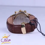 ساعت عقربه ای مردانه الگانس بند چرم قهوه ای قاب طلایی G2095/1