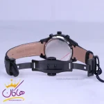 ساعت الگانس عقربه ای زنانه بند چرم مشکی قاب مشکی L2100/1