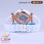 بند ساعت امپریو آرمانی زنانه سرامیکی سفید صفحه آبی AR 6841/3