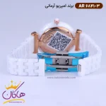 قفل ساعت امپریو آرمانی زنانه سرامیکی سفید صفحه آبی AR 6841/3