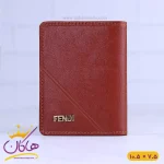 کیف جاکارتی چرم فندی قهوه ای روشن 208