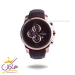 ساعت عقربه ای الگانس مردانه بند چرم قهوه ای قاب رزگلد G2075/1
