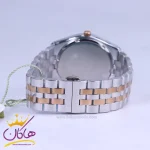 ساعت مچی مردانه سولیدا بند استیل نقره ای رزگلد صفحه قهوه ای 2140