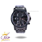 ساعت عقربه ای سولیدا مردانه بند استیل تمام مشکی 2143