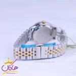 ساعت عقربه ای زنانه سولیدا بند استیل نقره ای طلایی صفحه مشکی