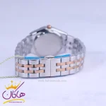ساعت سولیدا مچی زنانه بند استیل نقره ای رزگلد صفحه سورمه ای 2140