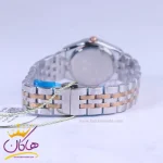ساعت مچی زنانه سولیدا بند استیل نقره ای رزگلد صفحه قهوه ای 2140