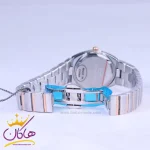 ساعت عقربه ای سولیدا زنانه استیل نقره ای رزگلد صفحه سورمه ای S4137/7