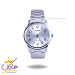 ساعت مچی کاسیو مردانه فلزی نقره ای صفحه سفید MTP-V002D-7BUDF