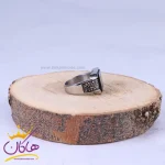 انگشتر استیل مردانه نقره ای سنگ مشکی st36458 استنلس استیل