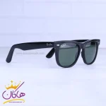 شیشه عینک آفتابی ری بن فریم مشکی پلاریزه RB2140