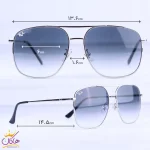 ابعاد عینک آفتابی ری بن فلزی نقره ای RB3679D