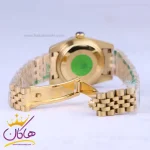 ساعت زنانه فلزی رولکس دیت جاست طلایی صفحه آبی 4042/60