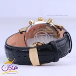 بند ساعت مچی سیکو مردانه بند چرم قاب طلایی کرنوگراف G9232/1