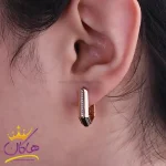 گوشواره ژوپینگ استیل چند ضلعی نگینی