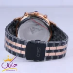 بند ساعت مچی مردانه کرست استیل مشکی رزگلد 9025/5