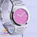 صفحه ساعت فروچی زنانه فلزی نقره ای صفحه صورتی FC03268/06