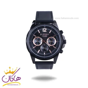 ساعت مچی عقربه ای جی جی پولو مردانه بند چرم مشکی JPC.S04240P/3