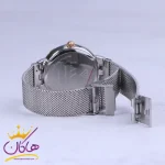 قفل ساعت مچی عقربه ای لاکسمی زنانه بند حصیری نقره ای 8111/3