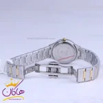 بند ساعت مچی سولیدا زنانه فلزی نقره ای طلایی قاب نگینی 5119/9
