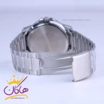 قفل ساعت مچی کاسیو مردانه فلزی نقره ای صفحه مشکی mtp-vd01d-1evudf