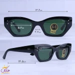 ابعاد عینک آفتابی ریبن فریم مشکی شیشه سبز RB 4430/3