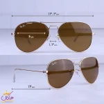 ابعاد عینک آفتابی ری بن مردانه فلزی طلایی RB 3025/58/8