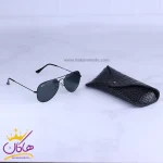 ست کیف چرم و عینک مردانه چرمسال مشکی 181/1 همراه با کیف عینک