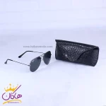 ست کیف کتی چرم و عینک مردانه چرمسال مشکی 182/1 همراه با کیف عینک