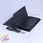 ست کیف کتی چرم و عینک مردانه چرمسال مشکی 182/1 همراه با جاکلیدی