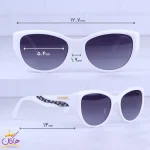 ابعاد عینک آفتابی چنل زنانه فریم سفید پلاریزه P 9702/2