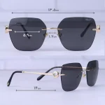 ابعاد عینک آفتابی شوپارد زنانه بدون فریم عدسی مشکی SCHL 29S 0300