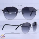 ابعاد عینک آفتابی گوچی مردانه فریم نقره ای خلبانی GG 1239/2