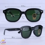 ابعاد عینک آفتابی ری بن زنانه مشکی شیشه سبز RB 4398/1
