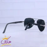 دسته عینک آفتابی ری بن مردانه نقره ای شیشه مشکی RB 5289/1