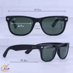 ابعاد عینک آفتابی ری بن زنانه مشکی شیشه سبز RB 2132-52/1