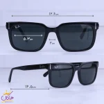 ابعاد عینک آفتابی ری بن زنانه فریم مستطیل مشکی RB 2190/1