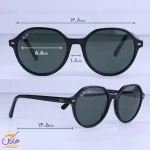 ابعاد عینک آفتابی ری بن زنانه فریم گرد شیشه سبز RB 2195/1