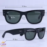 ابعاد عینک آفتابی ری بن زنانه مشکی شیشه سبز RB 4840S/2