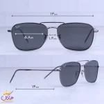 ابعاد عینک آفتابی ری بن مردانه فریم فلزی خاکستری RO 102S/1