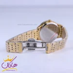 قفل ساعت مچی سیکو زنانه فلزی طلایی صفحه مشکی GN 059/38
