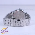 بند ساعت مچی سیکو مردانه فلزی نقره ای صفحه مشکی OS 9/37