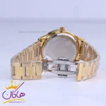 قفل ساعت مچی سیکو مردانه فلزی طلایی صفحه نقره ای OS 9/48