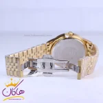 قفل ساعت مچی سیکو مردانه فلزی طلایی صفحه مشکی OS 9/58