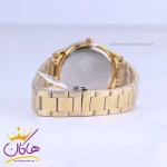 بند ساعت مچی سیکو مردانه فلزی طلایی صفحه مشکی OS 9/9